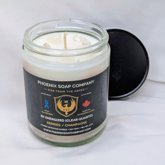 Clear Quartz "Be Energized" Hidden Gemstone Candles