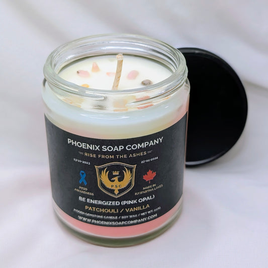 Pink Opal "Be Energized" Hidden Gemstone Candles
