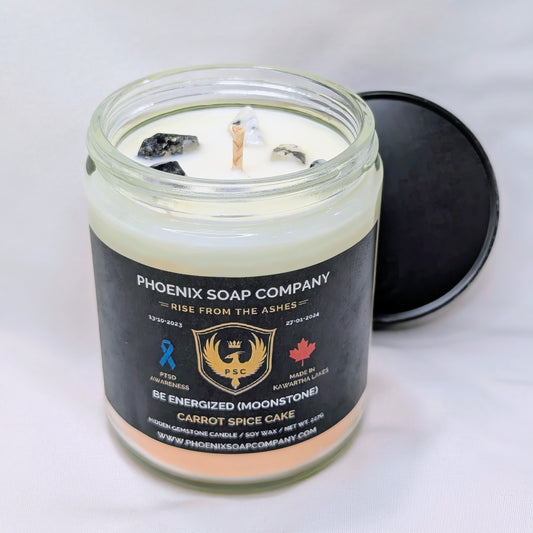 Moonstone "Be Energized" Hidden Gemstone Candles