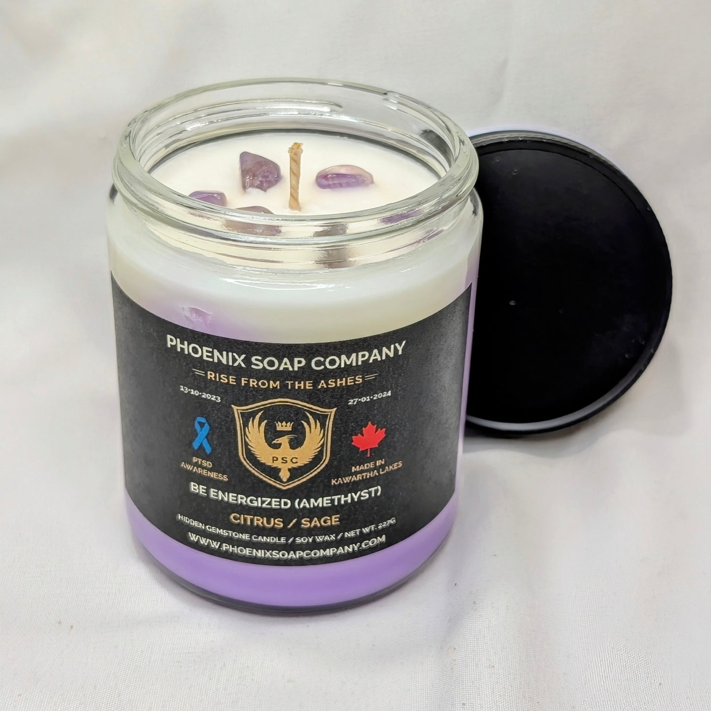 Amethyst "Be Energized" Hidden Gemstone Candles