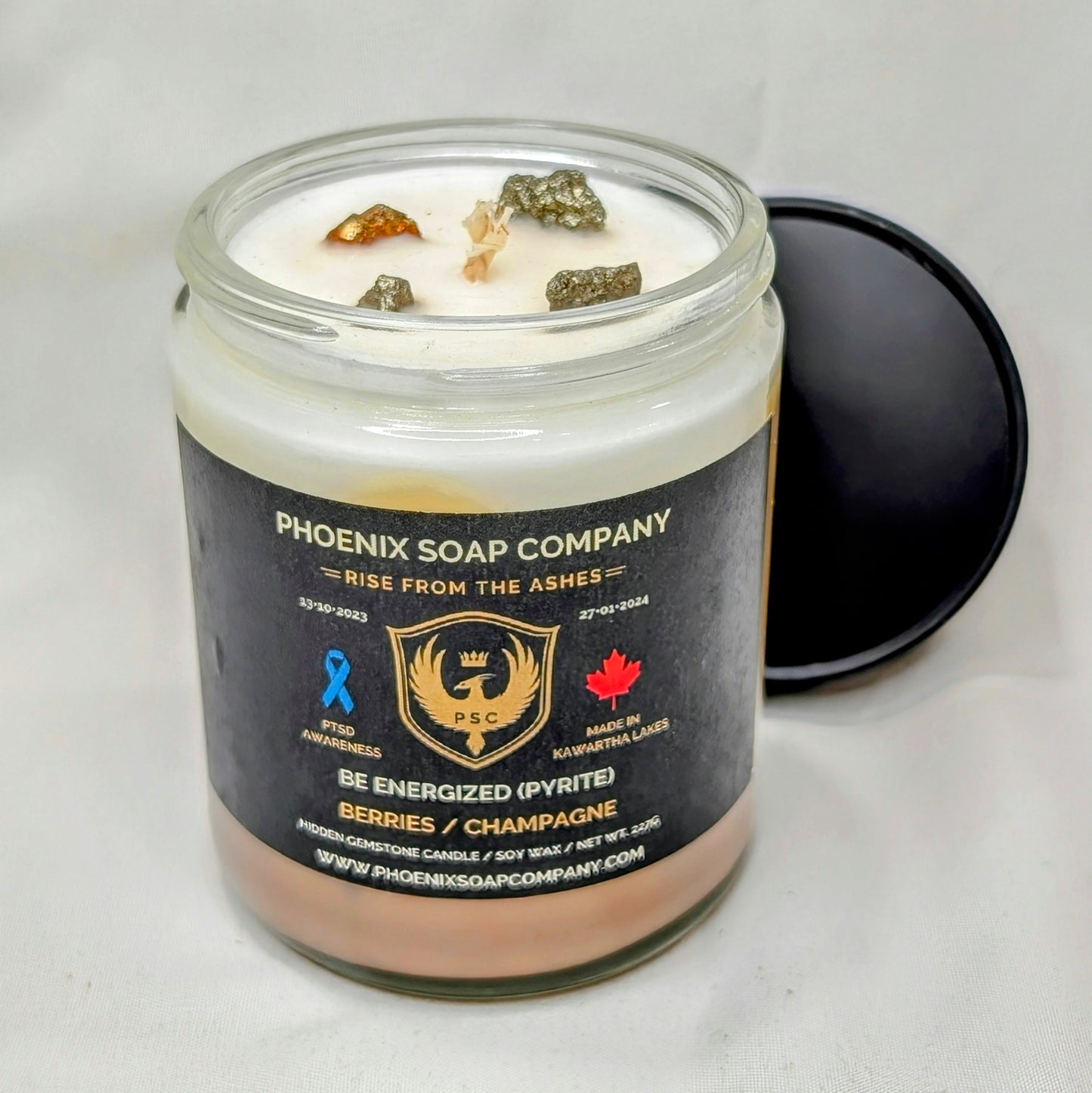 Pyrite "Be Energized" Hidden Gemstone Candles
