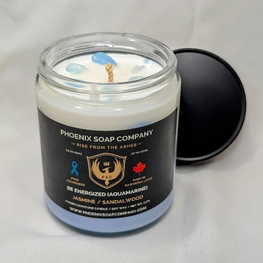 Aquamarine "Be Energized" Hidden Gemstone Candles