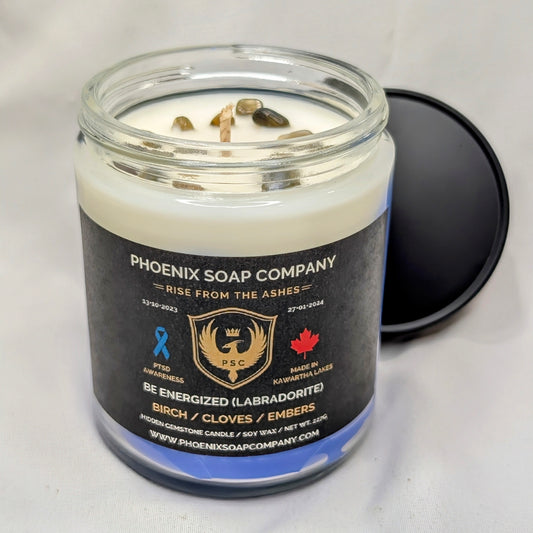 Laboradite "Be Energized" Hidden Gemstone Candles