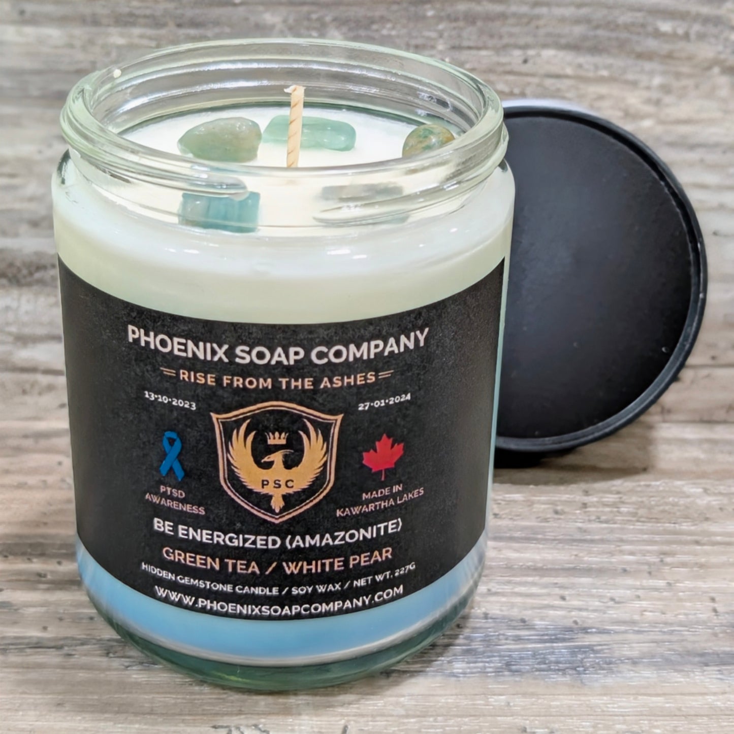 Amazonite "Be Energized" Hidden Gemstone Candles