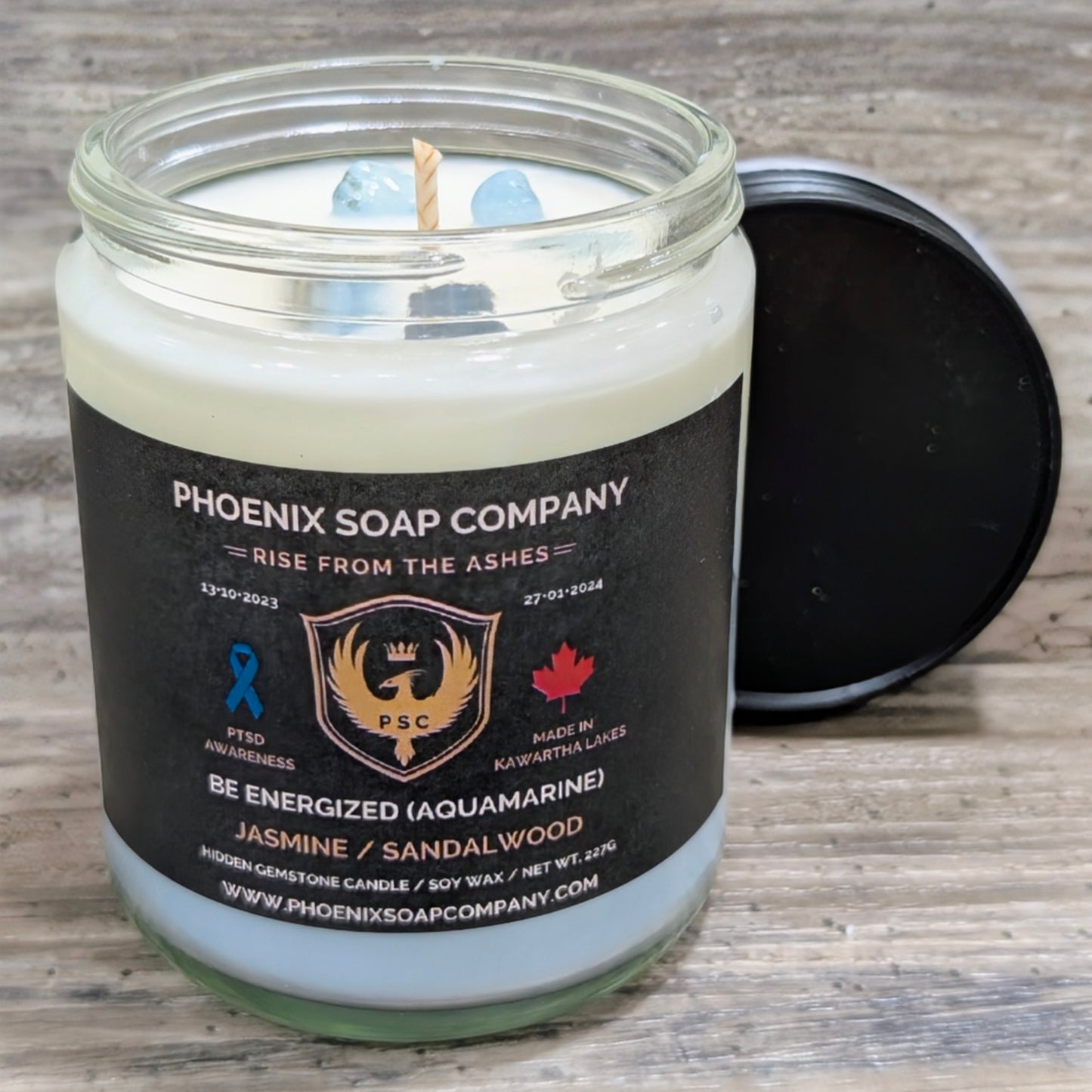 Aquamarine "Be Energized" Hidden Gemstone Candles