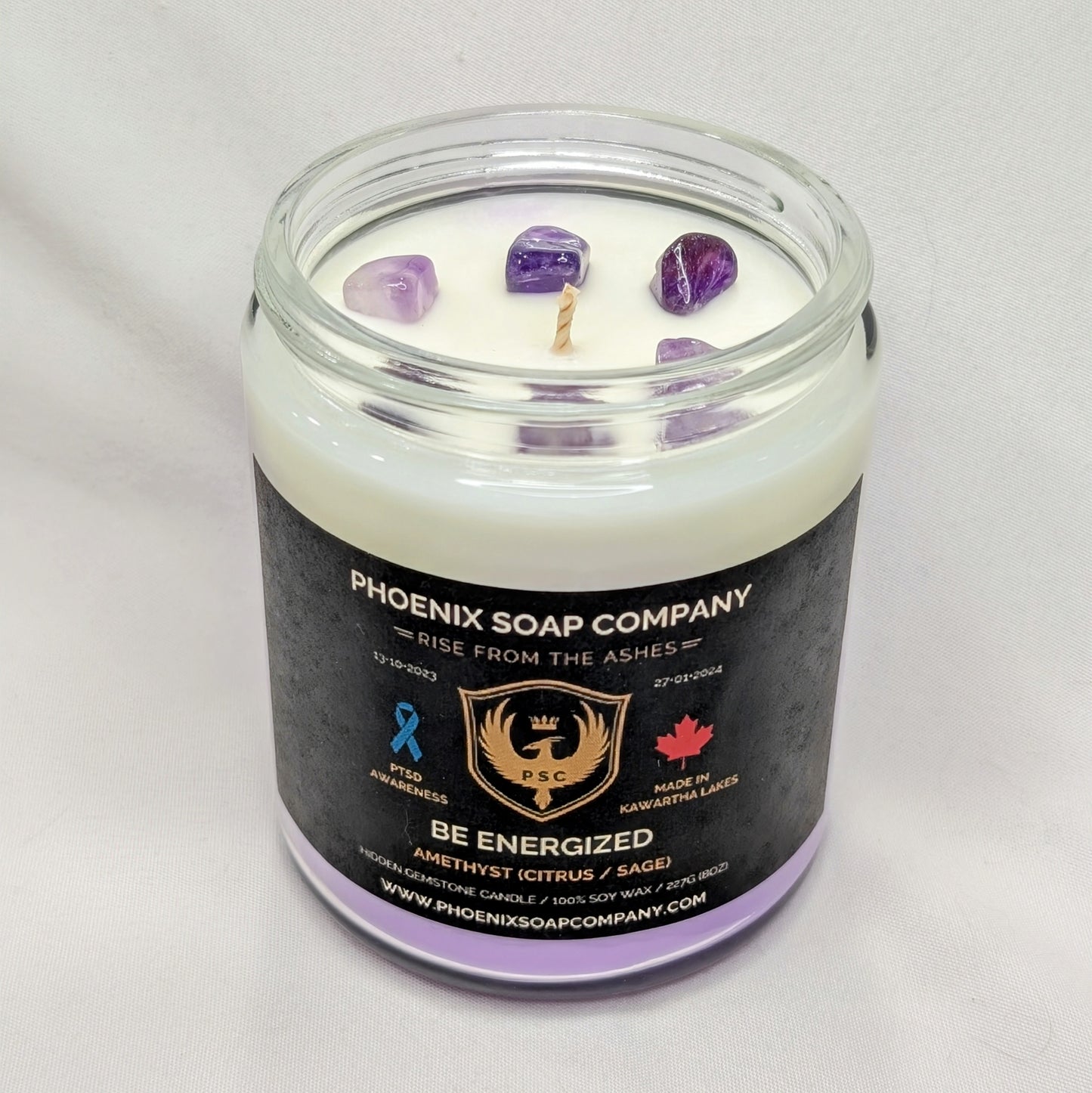 Amethyst "Be Energized" Hidden Gemstone Candles