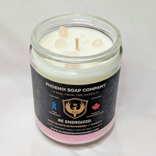 Rose Quartz "Be Energized" Hidden Gemstone Candles