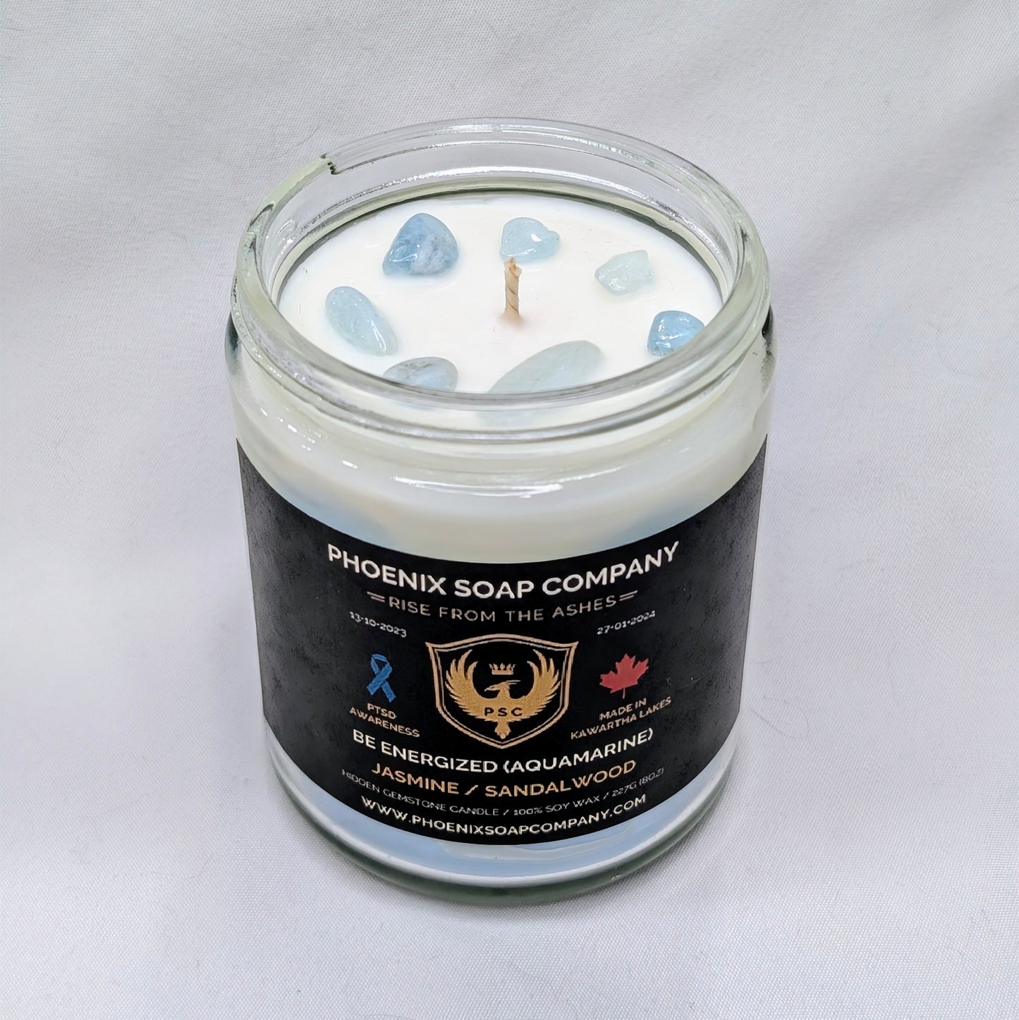 Aquamarine "Be Energized" Hidden Gemstone Candles