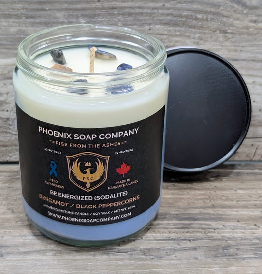 Sodalite "Be Energized" Hidden Gemstone Candles (Confidence)