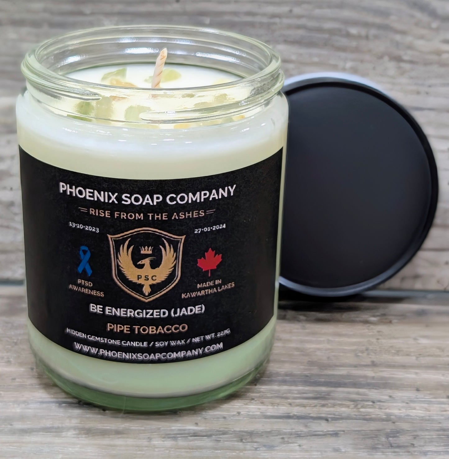 Jade "Be Energized" Hidden Gemstone Candles