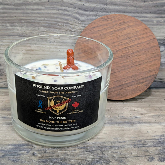 HAP-PENIS (The More, The Better) Artisan Candle (Embrace)