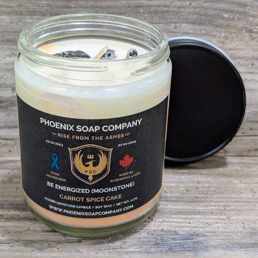 Moonstone "Be Energized" Hidden Gemstone Candles