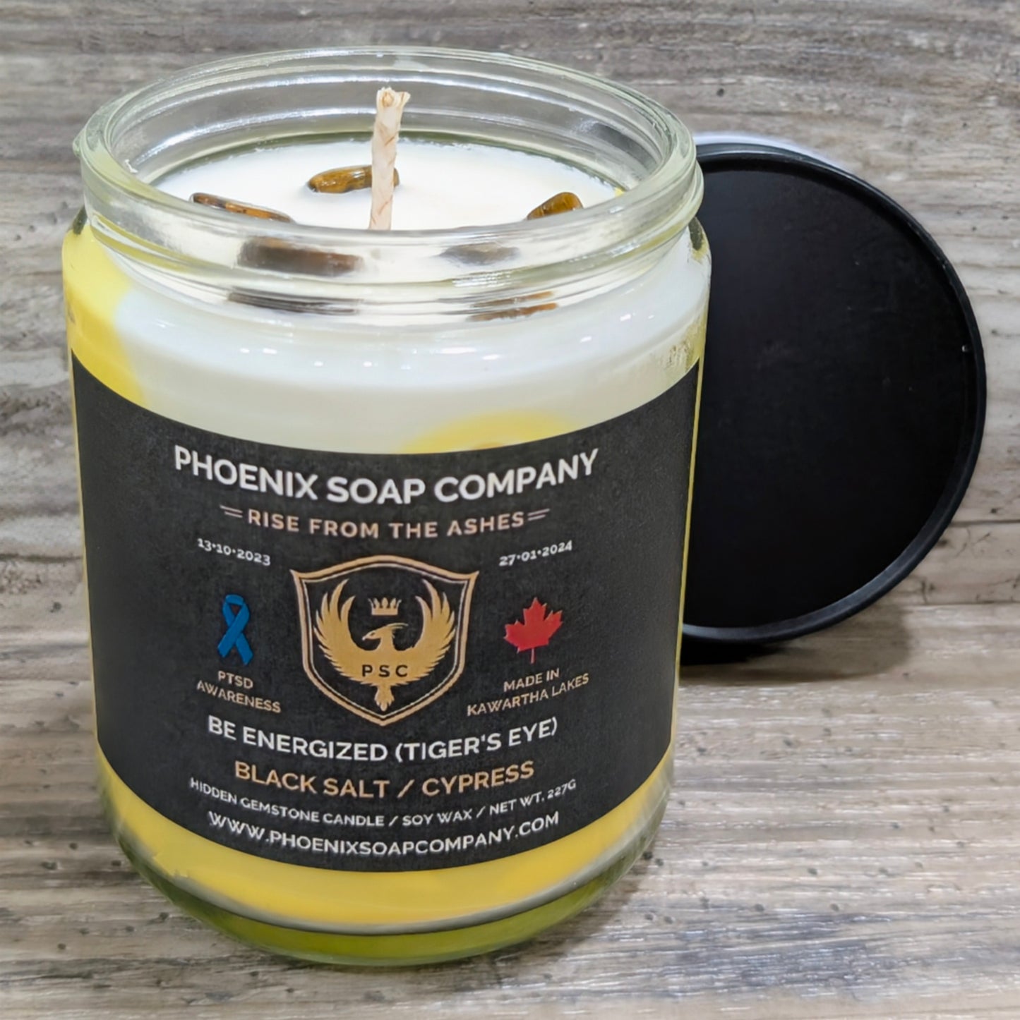 Tiger's Eye "Be Energized" Hidden Gemstone Candles