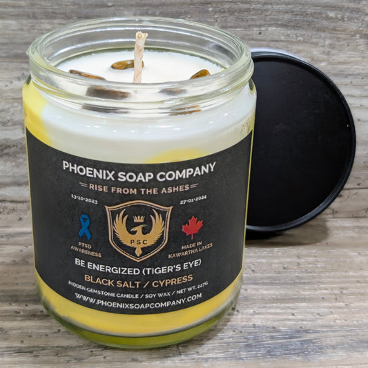 Tiger's Eye "Be Energized" Hidden Gemstone Candles