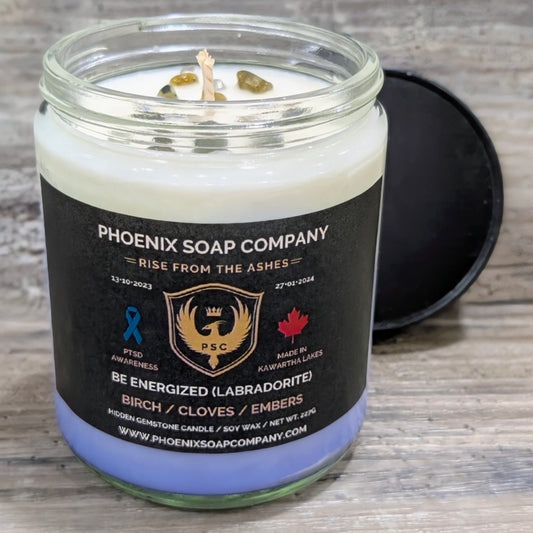 Labradorite "Be Energized" Hidden Gemstone Candles