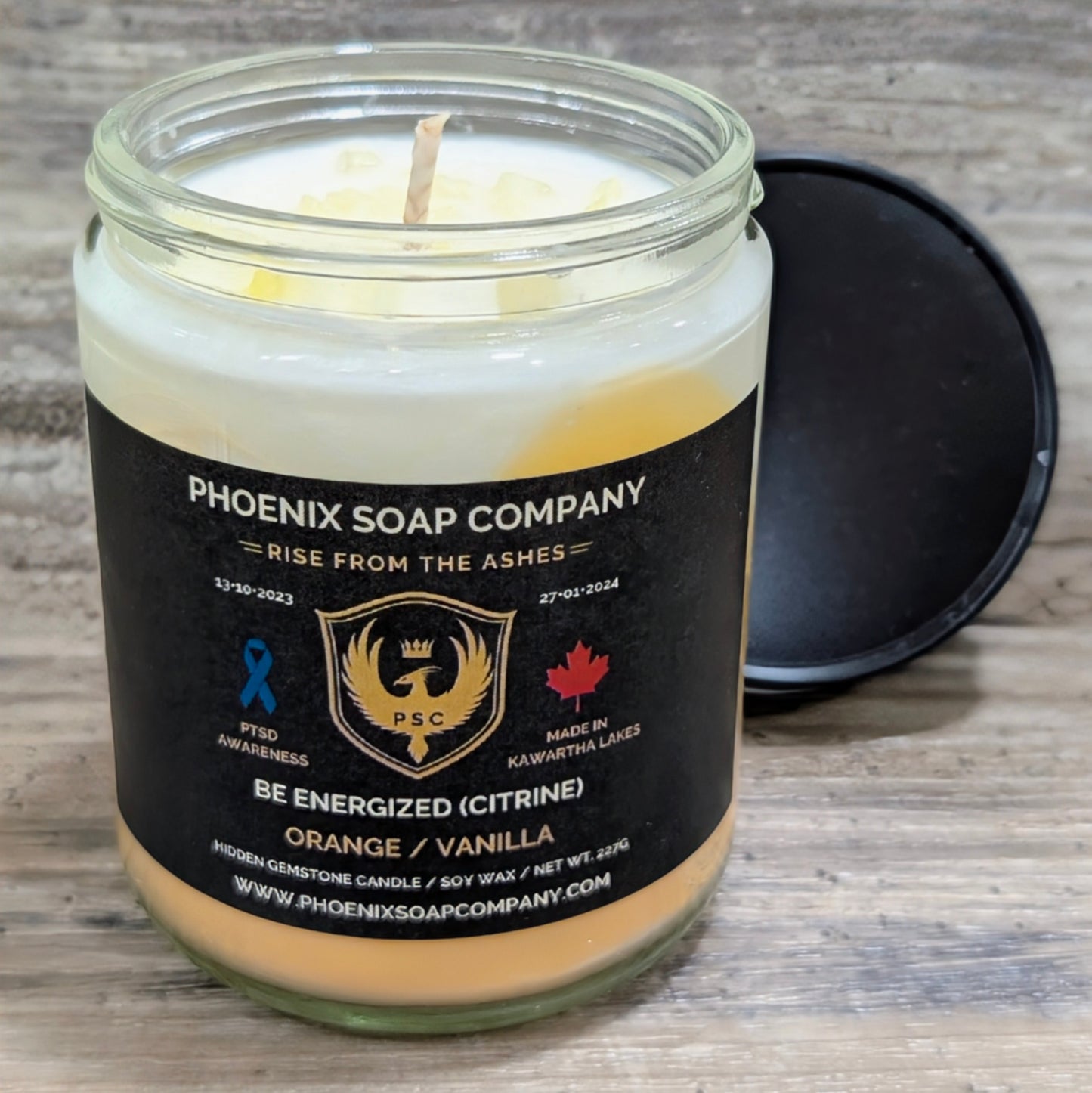 Citrine "Be Energized" Hidden Gemstone Candles (Memories)