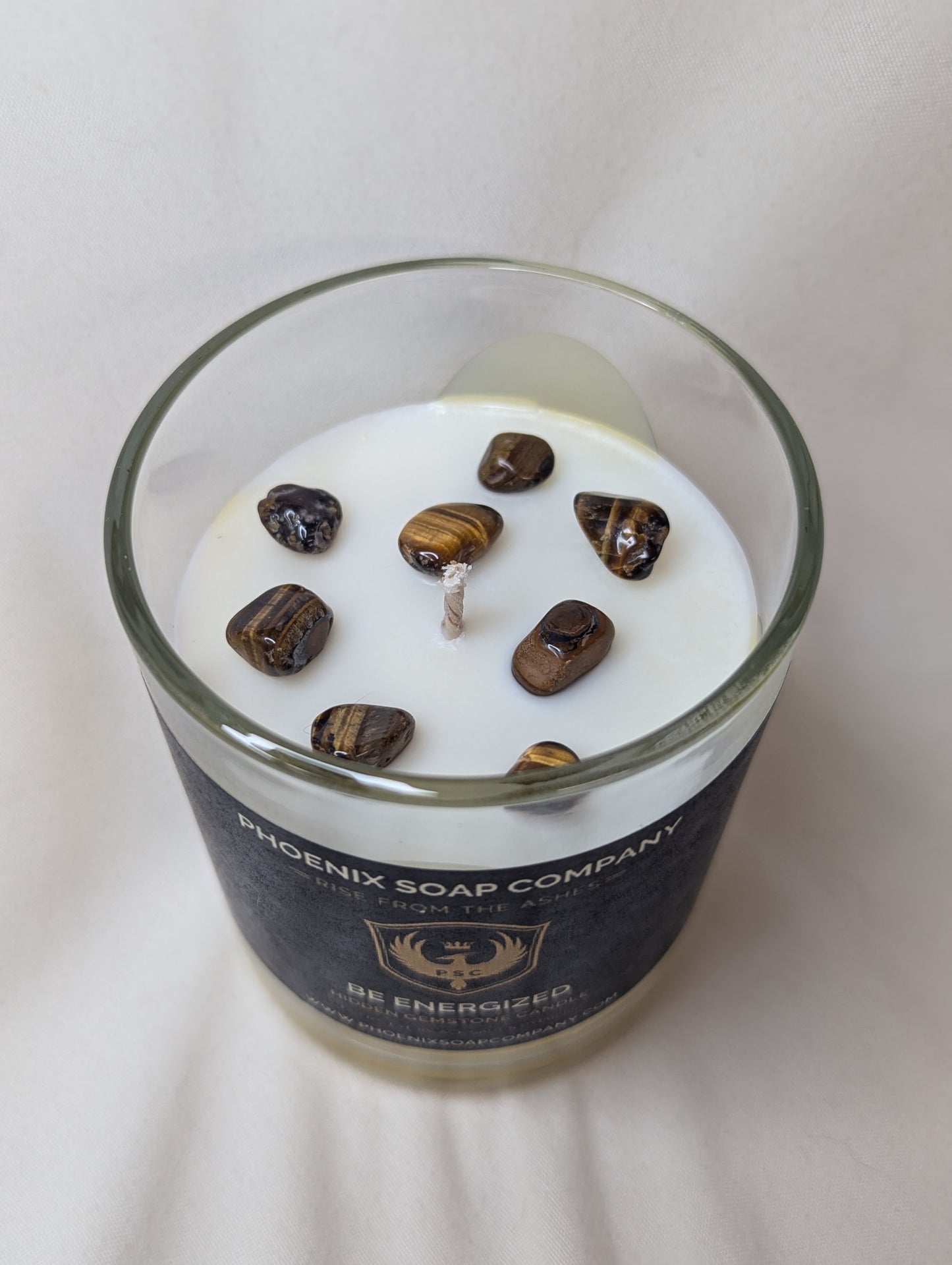 Tiger's Eye "Be Energized" Hidden Gemstone Candles