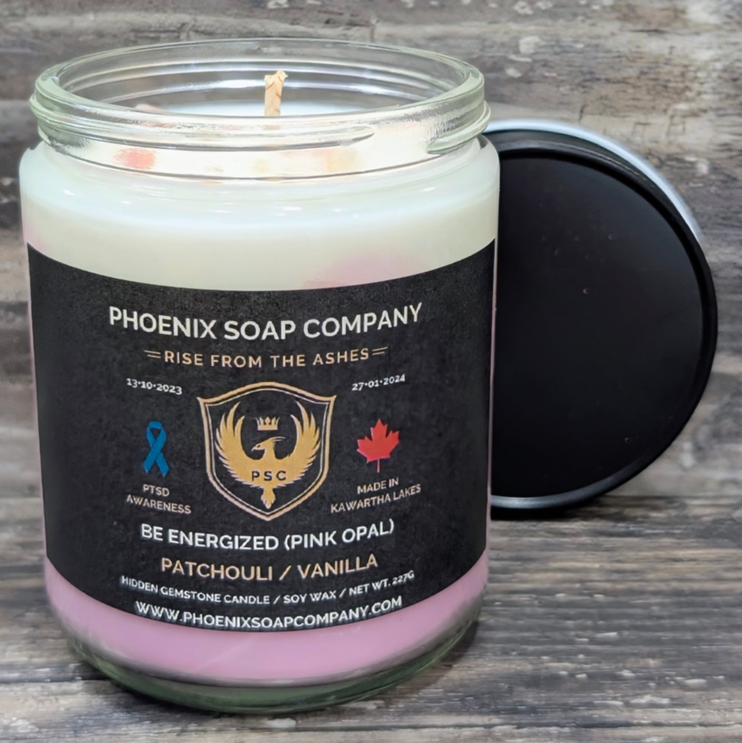 Pink Opal "Be Energized" Hidden Gemstone Candles (Embrace)